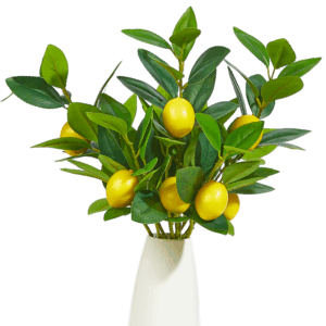 3 PCS Artificial Lemon Branches for Vase 18 Inch Fake Lemons Fruit Picks Faux Lemons Tree Decor Realistic