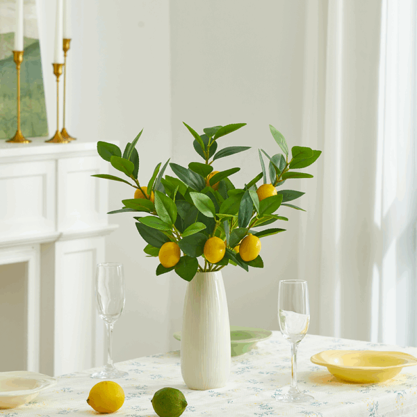 3 PCS Artificial Lemon Branches for Vase 18 Inch Fake Lemons Fruit Picks Faux Lemons Tree Decor Realistic - Image 10