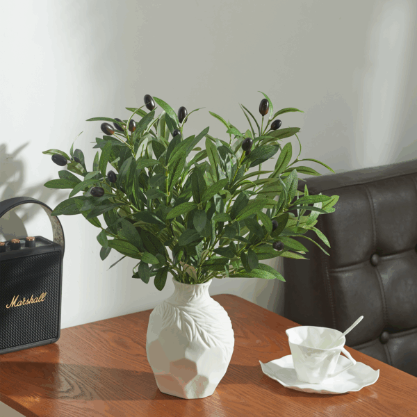 5 PCS 18 Inch Olive Tree Branches Greenery Stems Artificial Plants Faux Olive Branch for Vase Realistic Green Stem Home Decor Indoor - Image 5