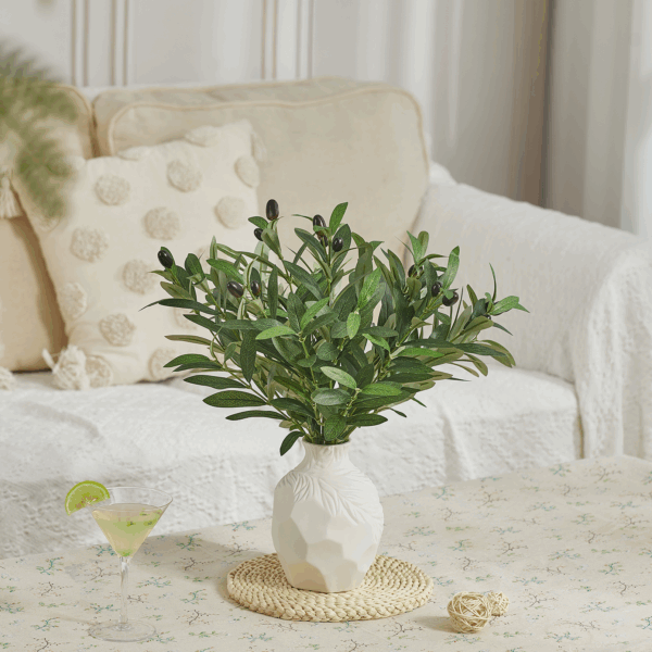 5 PCS 18 Inch Olive Tree Branches Greenery Stems Artificial Plants Faux Olive Branch for Vase Realistic Green Stem Home Decor Indoor - Image 6