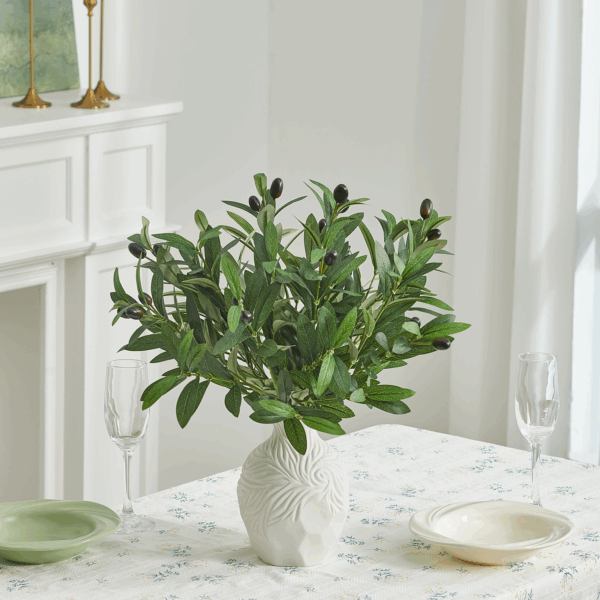 5 PCS 18 Inch Olive Tree Branches Greenery Stems Artificial Plants Faux Olive Branch for Vase Realistic Green Stem Home Decor Indoor - Image 7
