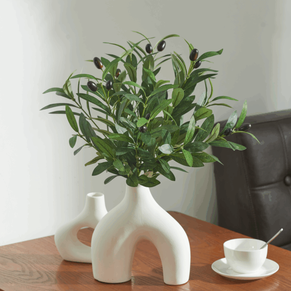 5 PCS 18 Inch Olive Tree Branches Greenery Stems Artificial Plants Faux Olive Branch for Vase Realistic Green Stem Home Decor Indoor - Image 8